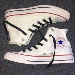 CUSTOMIZED NEW WHITE CONVERSE HIGH TOPS